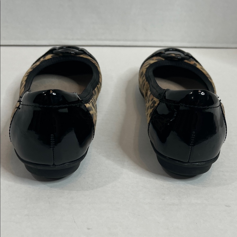 Leopard Print Women's Flats with Black Accents - Picture 2 of 4